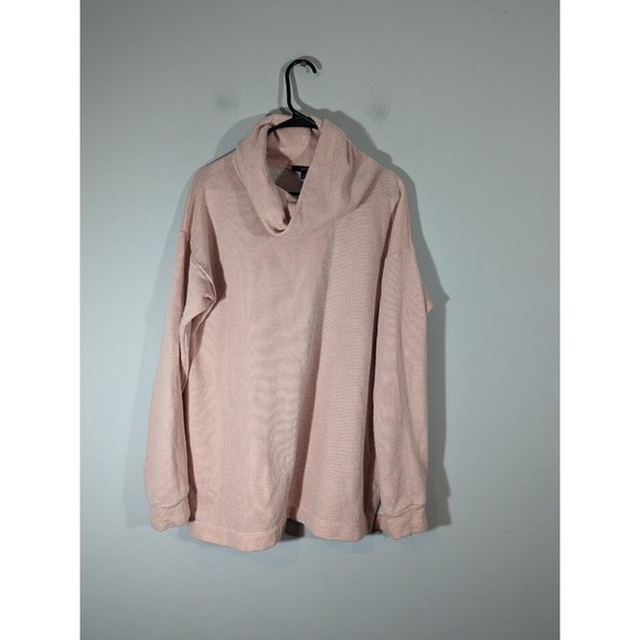 J. Crew Sweater Women M Soft Pink Flunnelneck Fleece Pullover - Picture 1 of 7